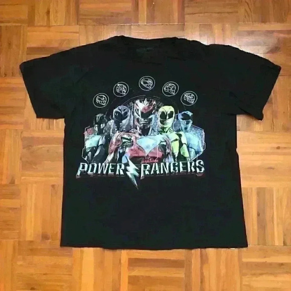 VTG #powerrangers black t-shirt labeled youth xl - Picture 1 of 4